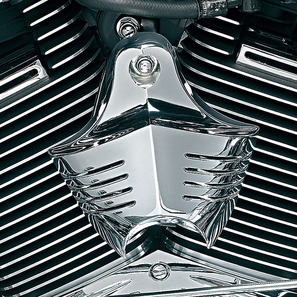 KURYAKYN CHROME V SHIELD HORN COVER FOR 19952016 STOCK HORN HARLEY