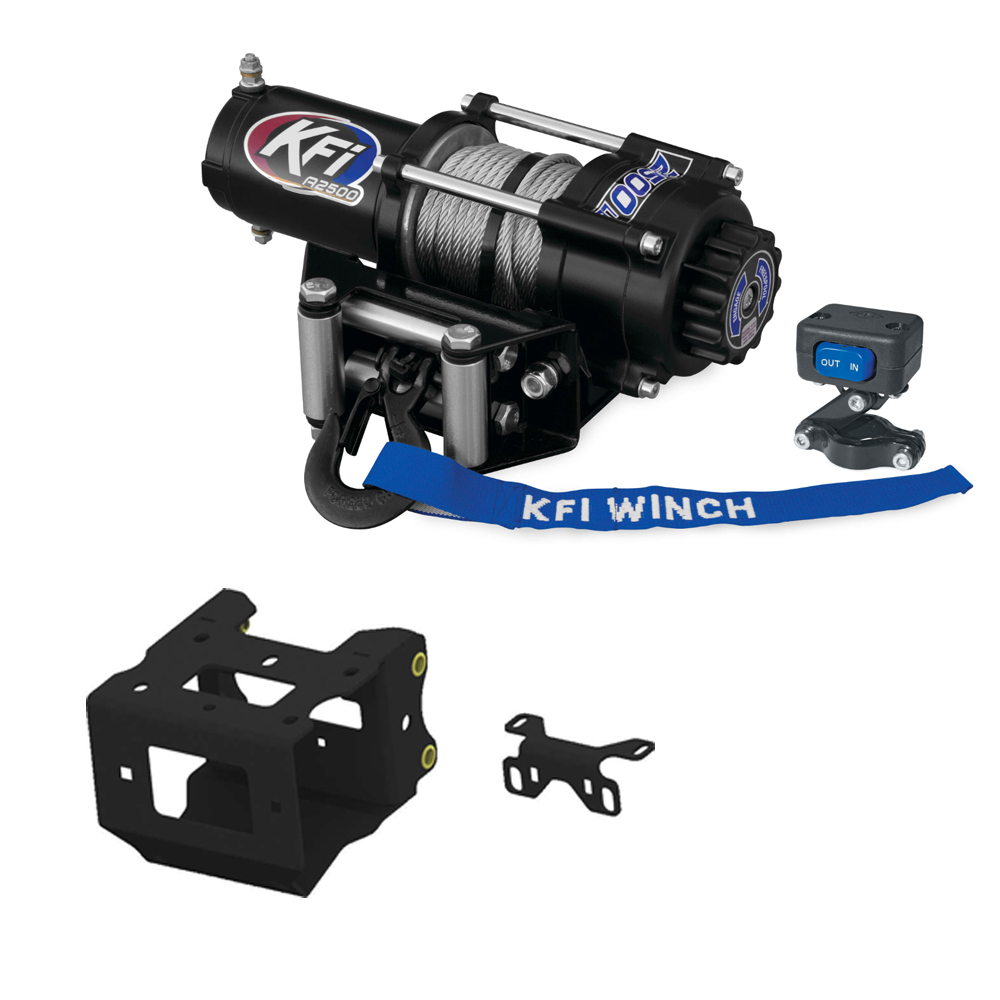 2011-2013 Polaris Sportsman 500 ATV New KFI 2500 lb Stealth Edition Winch /& Model Specific Mounting Bracket