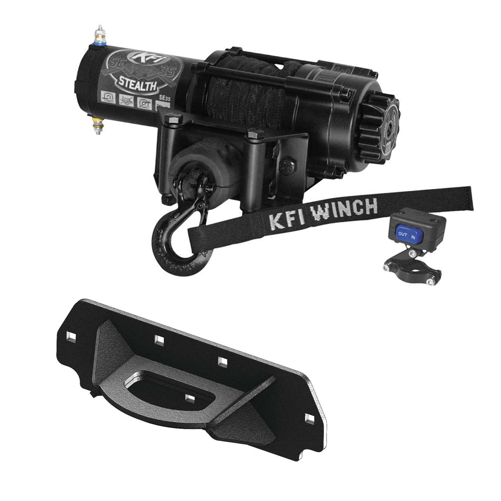 3500 lb KFI Stealth Winch Combo Kit (M1) For 2019 Kawasaki 700 Mule PRO