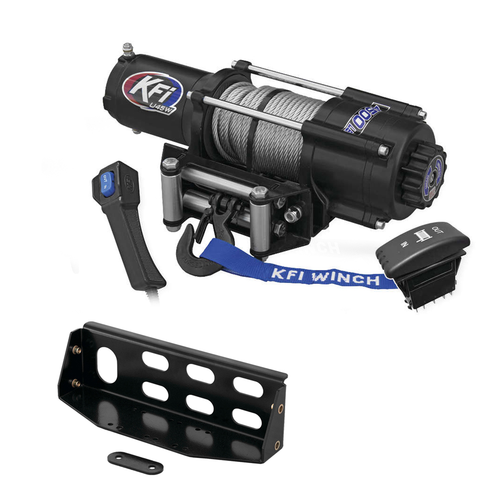 4500 lb KFI Wide Winch Combo Kit (M9) For 2018 John Deere Gator XUV