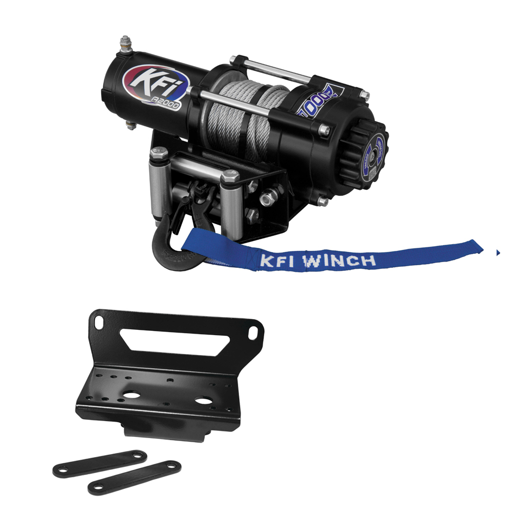 2000 lb KFI Winch Combo Kit (M10) For 2018 John Deere Gator XUV 560E S4