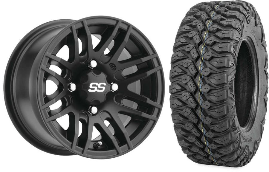 Mounted Wheel and Tire Kit Wheel 14x7 5+2 4/110 Tire 27x914 8 Ply eBay