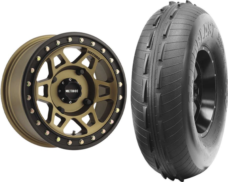 Mounted Wheel and Tire Kit Wheel 15x7 5+2 4/136 Tire 32x1015 2 Ply