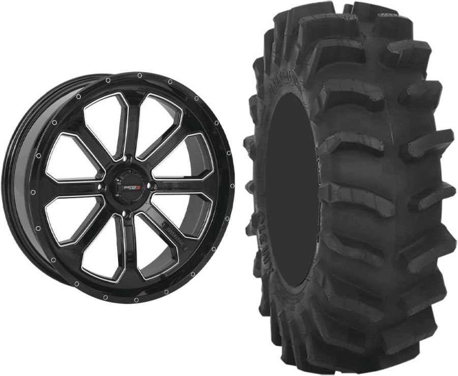 Mounted Wheel and Tire Kit Wheel 20x6.5 4+3 4/137 Tire 36x920 8 Ply